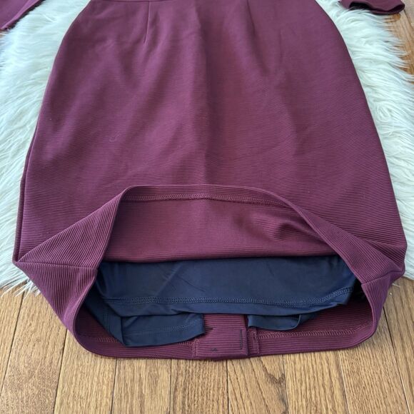 Boden Polperro Ottoman Grosgrain Dress Women’s 8R Red Navy Lined Pleated Pencil - Picture 9 of 13